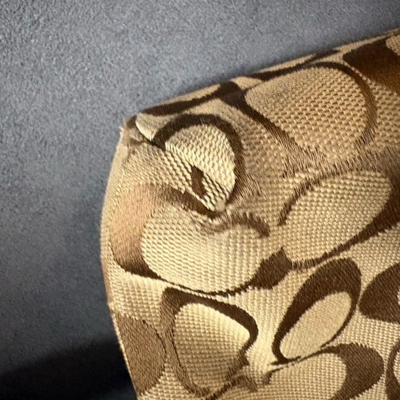 Coach Tan/Brown Crossbody Bag with Pink Center Stripe - Picture 8 of 10